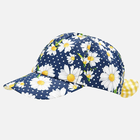 Gorra Mayoral bebé niña flores azul marino