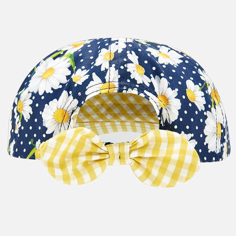 Gorra Mayoral bebé niña flores azul marino