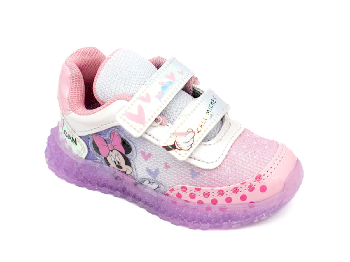 Tenis Minnie Mouse niña doble velcro luz led 4163 El Circo Boutique