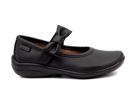 Zapato escolar Coqueta niña traba moño velcro