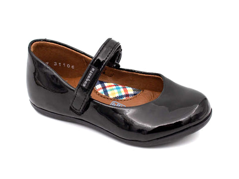 Zapato escolar Coqueta niña charol traba velcro